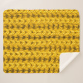 Lebhafte gelbe Spinnwoltextur Sherpadecke (Vorderseite (Horizontal))