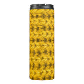 Lebhafte gelbe Spinnwoltextur Thermosbecher (Rückseite)