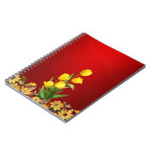 Lebhafte gelbe Tulip Blumenstrauß Notizblock (Linke Seite)