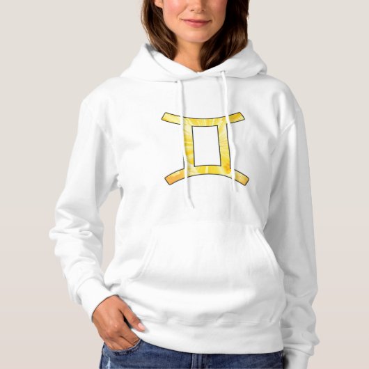 Lebhafte Gemini Vibes - Abstrakte Gelbe Kunst Hoodie (Vorderseite)