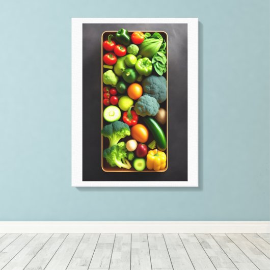 Lebhafte Gemüsesalons Leinwanddruck (Insitu (Holzboden))