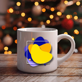 Lebhafte Geometrie: Farbenfrohe kreative Kaffee-Ta Zweifarbige Tasse