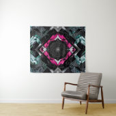 Lebhafte Geometrie: Kaleidoskopischer Nexus X-99 Wandteppich (Beispiel (Horizontal))