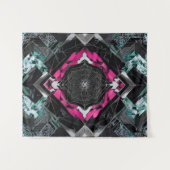 Lebhafte Geometrie: Kaleidoskopischer Nexus X-99 Wandteppich (Vorderseite (Horizontal))