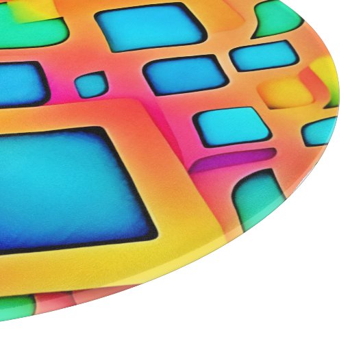 Lebhafte geometrische Abstrakte Kunst Schneidebrett (Ecke)