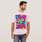 Lebhafte geometrische Abstrakte Kunst T-Shirt (Vorne ganz)