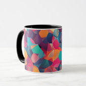 Lebhafte geometrische Abstrakte Kunst Tasse (Vorderseite Links)