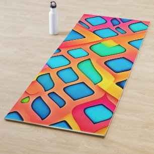 Lebhafte geometrische Abstrakte Kunst Yogamatte
