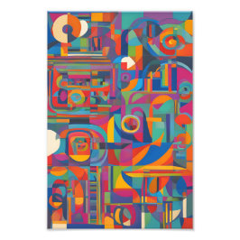 Lebhafte geometrische Abstrakte moderne Kunst Fotodruck
