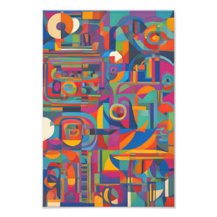 Lebhafte geometrische Abstrakte moderne Kunst Fotodruck