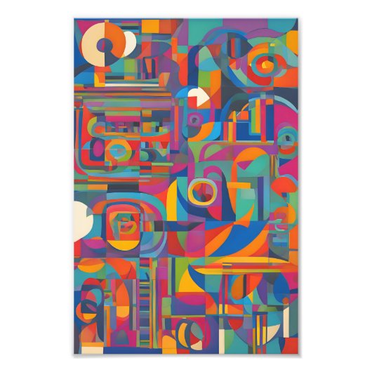 Lebhafte geometrische Abstrakte moderne Kunst Fotodruck (Vorne)
