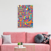 Lebhafte geometrische Abstrakte moderne Kunst Leinwanddruck (Insitu (Wohnzimmer))