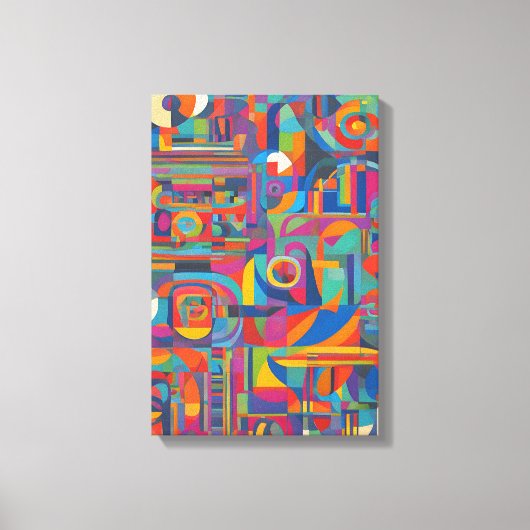 Lebhafte geometrische Abstrakte moderne Kunst Leinwanddruck (Vorderseite)