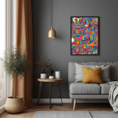 Lebhafte geometrische Abstrakte moderne Kunst Poster