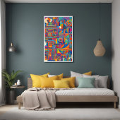 Lebhafte geometrische Abstrakte moderne Kunst Poster