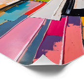 Lebhafte geometrische Explosion, farbenfrohe Abstr Poster (Ecke)