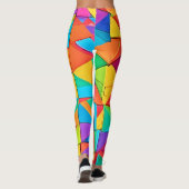 Lebhafte geometrische Farbblöcke Kunst Leggings (Rückseite)