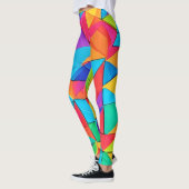 Lebhafte geometrische Farbblöcke Kunst Leggings (Links)