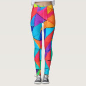 Lebhafte geometrische Farbblöcke Kunst Leggings (Vorderseite)