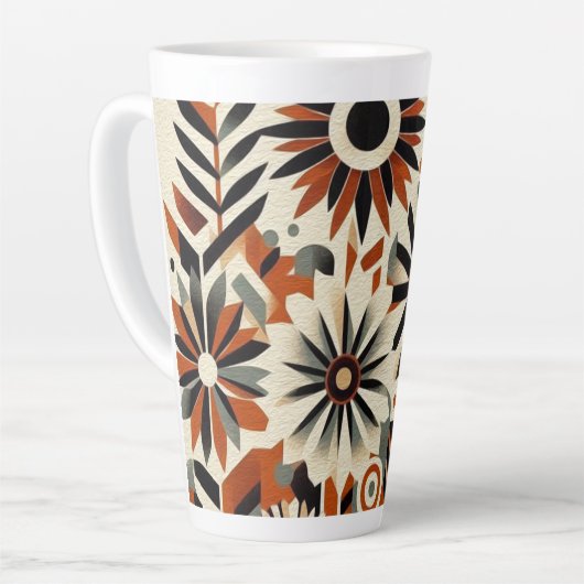 Lebhafte geometrische GartenLatte-Tasse Milchtasse (Linke Ecke)