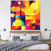 Lebhafte geometrische Harmonie Leinwanddruck (Insitu (Schlafzimmer))