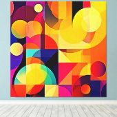 Lebhafte geometrische Harmonie Leinwanddruck (Insitu (Holzboden))