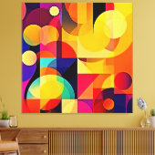 Lebhafte geometrische Harmonie Leinwanddruck (Insitu (Wohnzimmer))