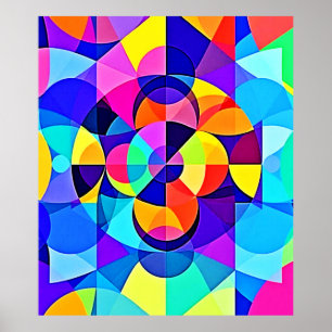 Lebhafte geometrische Joy Poster