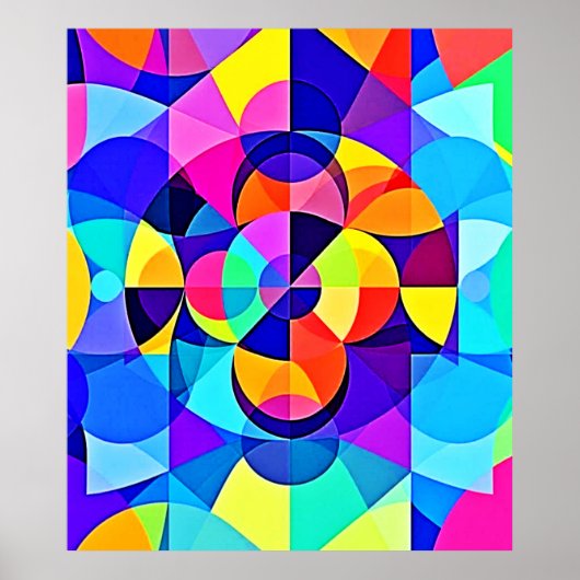 Lebhafte geometrische Joy Poster (Vorne)