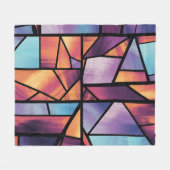 Lebhafte geometrische Kunstlichtkunst Fleecedecke (Vorderseite (Horizontal))