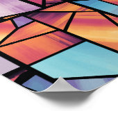 Lebhafte geometrische Kunstlichtkunst Poster (Ecke)