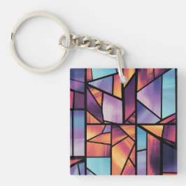 Lebhafte geometrische Kunstlichtkunst Schlüsselanhänger