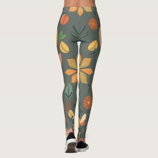 Lebhafte geometrische Leggings - farbenfrohe Muste (Rückseite)