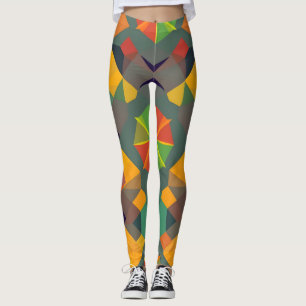 Lebhafte geometrische Leggings - farbenfrohe Wohng
