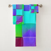 Lebhafte geometrische Lichtwellen Badhandtuch Set (Insitu)