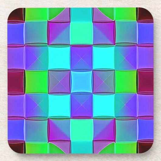 Lebhafte geometrische Lichtwellen Getränkeuntersetzer (Vorderseite)