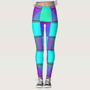 Lebhafte geometrische Lichtwellen Leggings