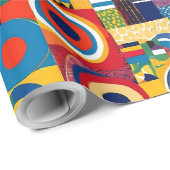 Lebhafte geometrische Patchwork afrikanisch-amerik Geschenkpapier (Rolleneckpunkt)