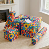 Lebhafte geometrische Patchwork afrikanisch-amerik Geschenkpapier