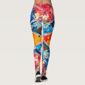 Lebhafte geometrische Splash Art Leggings (Rückseite)