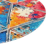 Lebhafte geometrische Splash Art Schneidebrett (Ecke)