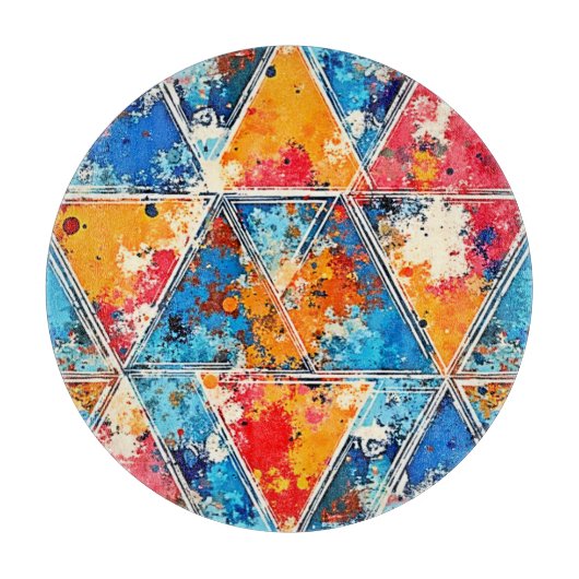 Lebhafte geometrische Splash Art Schneidebrett (Vorderseite)