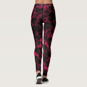 Lebhafte Gepunktete Rosa- und Schwarze Flammen Leggings (Rückseite)