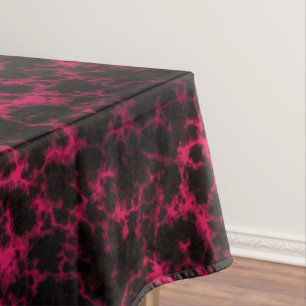 Lebhafte Gepunktete Rosa- und Schwarze Flammen Tischdecke