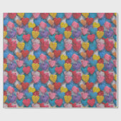 Lebhafte Geschenkgutschrift für texturierte Herzen Geschenkpapier (Flach)