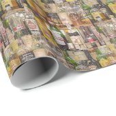 Lebhafte Getränkeflaschen Collage Geschenkpapier (Rolleneckpunkt)