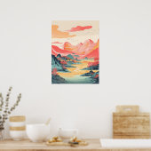 Lebhafte Gipfel: Ein Meisterwerk der Bergwelt Poster (Küche)