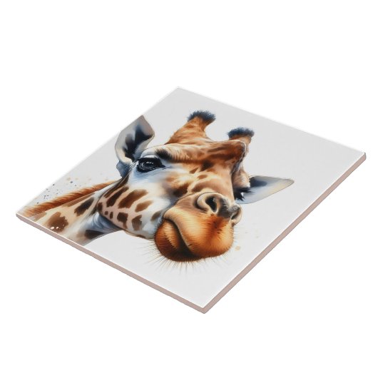 Lebhafte Giraffe Wasserfarben Kunst, Dichtung und Fliese (Seite)