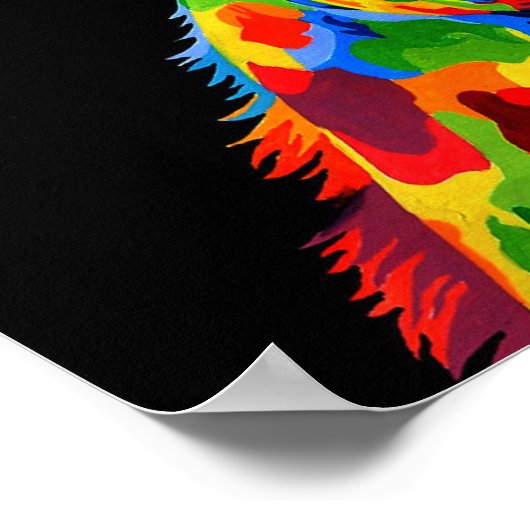 Lebhafte Giraffenmalerei Poster (Ecke)