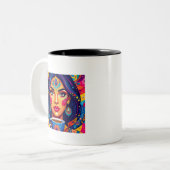 Lebhafte Goddess-Kaffee-Tasse Zweifarbige Tasse (Vorderseite Links)